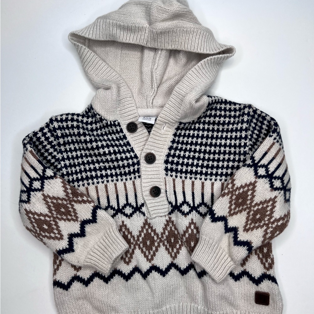 Janie and Jack | infant pullover hoodie sweater | 6-12 month